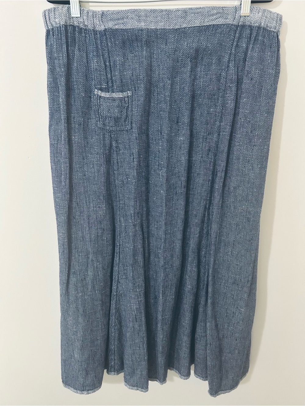 Vintage 90s Reversible Lagenlook Maxi Skirt Multi-Panel Blue Grey Art to Wear XL